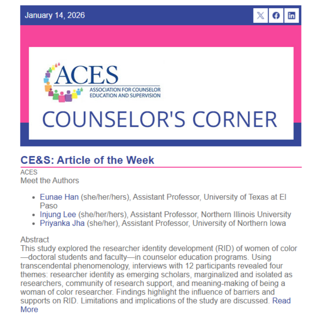 ACES: CE&S Article of the Week — Researcher Identity Development Among Women of Color